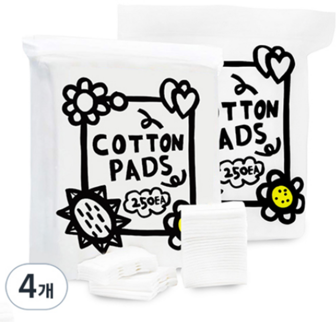 씨조 퓨어 소프트 양면 화장솜, 4개, 250개입