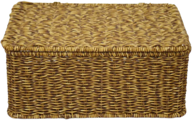 쏠리또 내츄럴 PP라탄 덮개사각바구니 옵션6(28x18x11cm), 안감없음, 1개, 덮개 옵션6번 짙은갈색(dark brown)