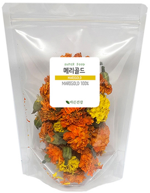 [제주산지 발송] JEJU 제주 마리골드 꽃차 메리골드 꽃송이 MARIGOLD 100%, 100g, 1개