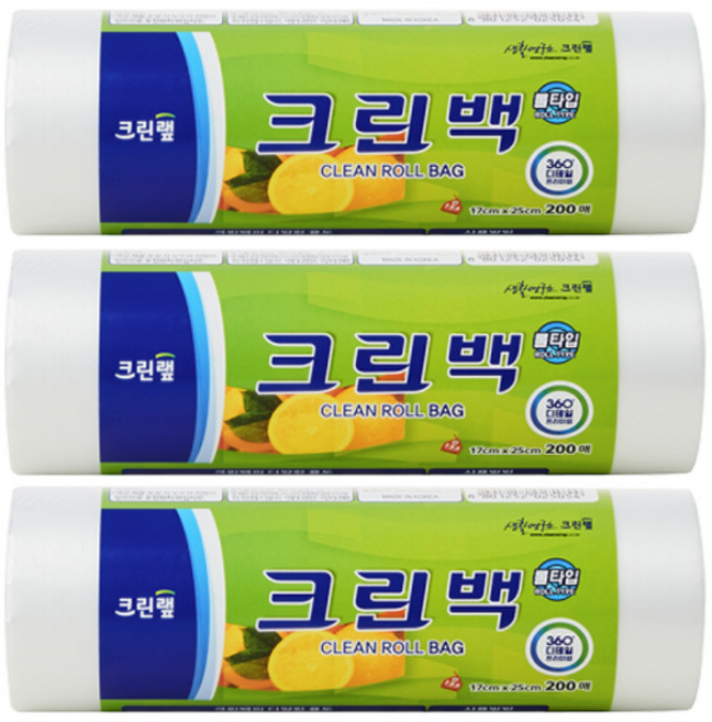 크린랩 롤백 (미니) 17x25cm 200매, 3개
