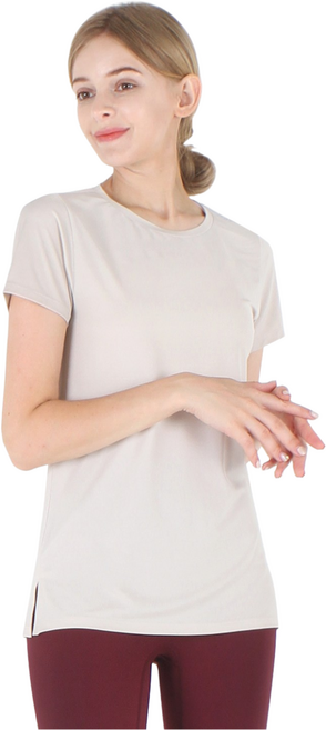 녹족 여성용 엠버 요가 필라테스 반팔 티셔츠