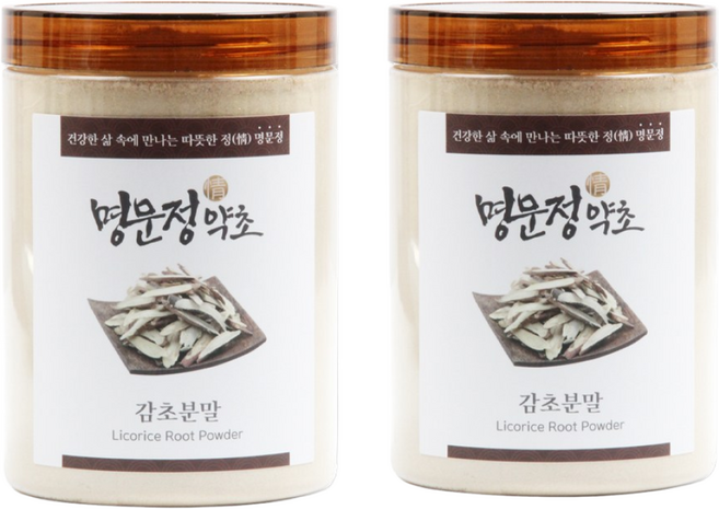 명문정약초 국산 100% 감초 분말 가루 팩, 300g, 2개