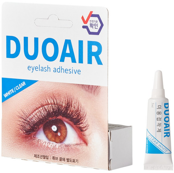 듀오에어 속눈썹풀 속눈썹접착제 글루 DUOAIR, 클리어톤(흰색-반투명풀), 1개
