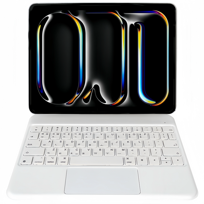 아이시(isee) 2025 아이패드 호환 매직 키보드 블루투스 지원 iPad 10~11세대/Air 11 4~7세대/Pro (11 1~4세대/12.9 3~6세대/13 7세대) 키스킨, 화이트, 1개