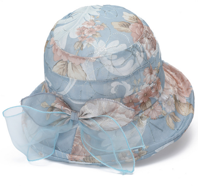 라라티나 플로리 중년 여성 여름 플라워 리본 버킷햇 벙거지 모자