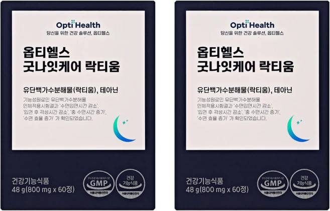 옵티헬스 굿나잇케어 락티움 영양제, 60정, 2개 - 쿠팡