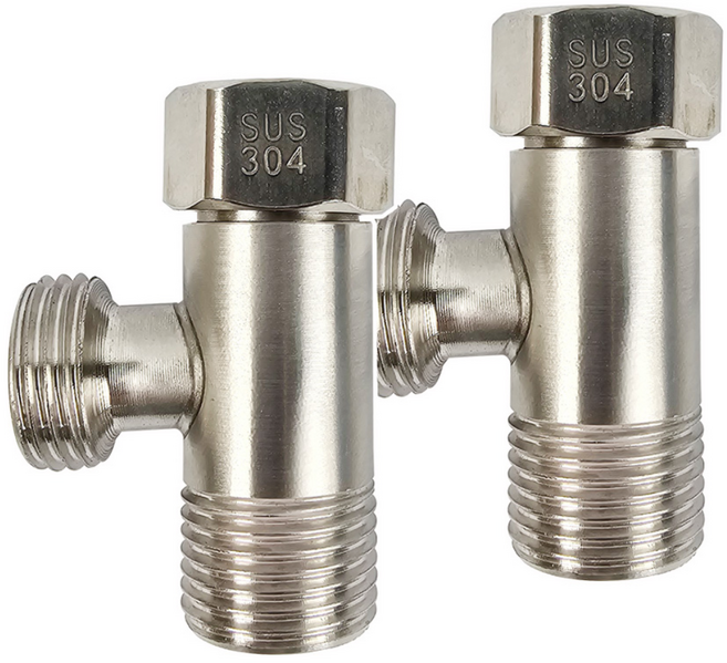 스텐 T아답터 세면대 변기 고압호스 연결 황동 어댑터, 2개