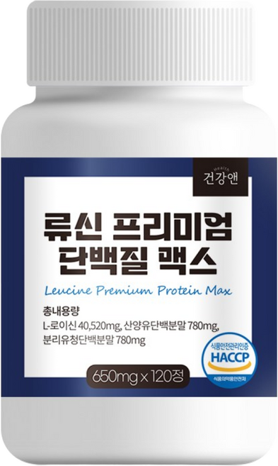 류신 단백질 프리미엄 류신 총 40520mg 식약청 HACCP 인증, 1개, 120정