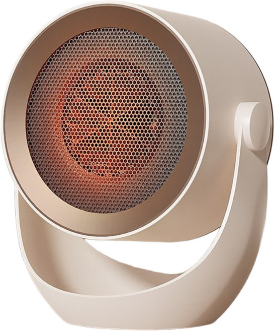 Mochae 미니 온풍기 2단계 온도 조절 360도 각도 조절 저전력 500W 가정용 탁상용 책상용, 베이지, YC