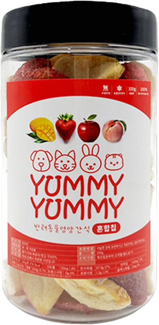 야미야미 애완동물 동결건조 과일칩 혼합 세트, 1개, 80g, 혼합과일