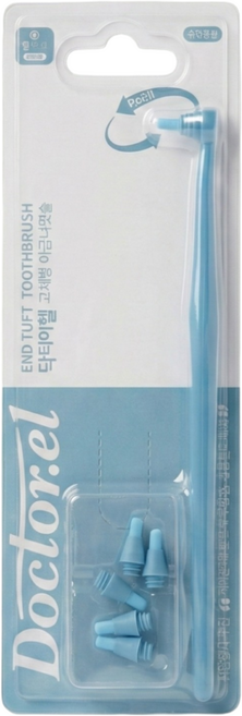 [닥터이엘]교체형 어금니 칫솔(리필모 5개)뾰족모, 2개, 1개입