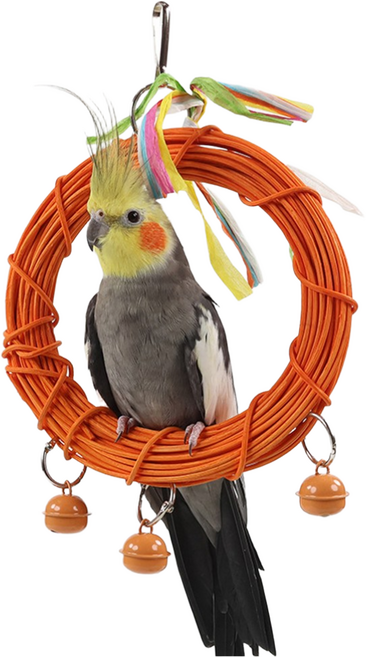 공심 앵무새 컬러 방울 그네, 오렌지