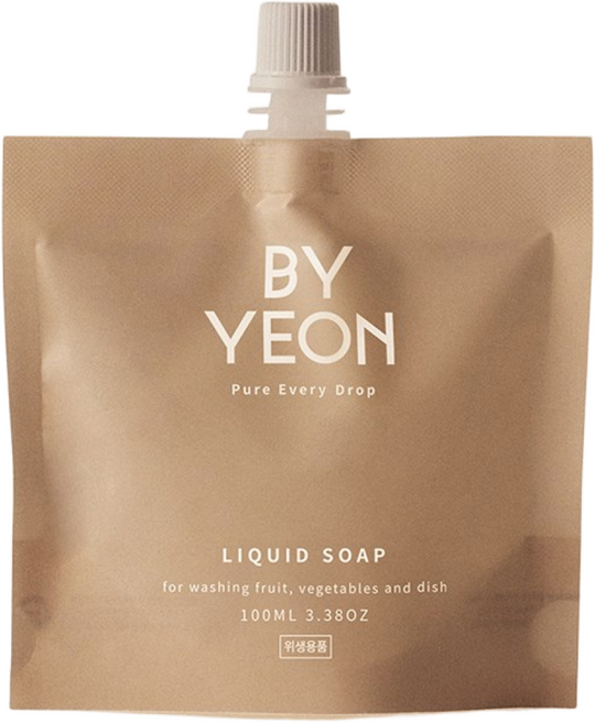 바이연 과일채소 젖병 식기 올인원 주방세제 휴대용 미니팩, 2개, 100ml