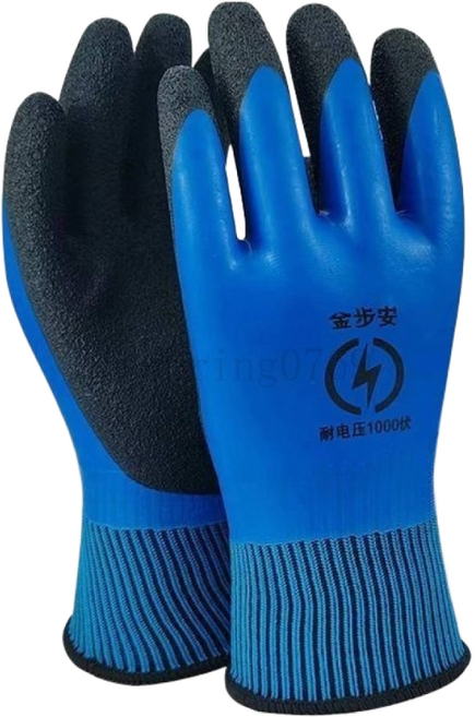 380V 1000V 400v 絕緣手套 低壓防靜電 電工手套 防滑手套 橡膠手套 工作手套, 1個, 1000V絕緣手套, 蓝色
