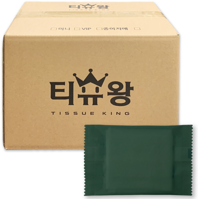 무지 미니 업소용 물티슈 그린[무광], 1세트, 1000개입, 55g