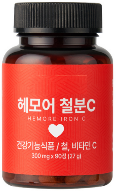 고함량 철분 비타민C 배합 식물성 비헴철 여성용 철분제 임산부 생리통 추천 변비 없는 캡슐 라이프플러스, 1세트, 90회분