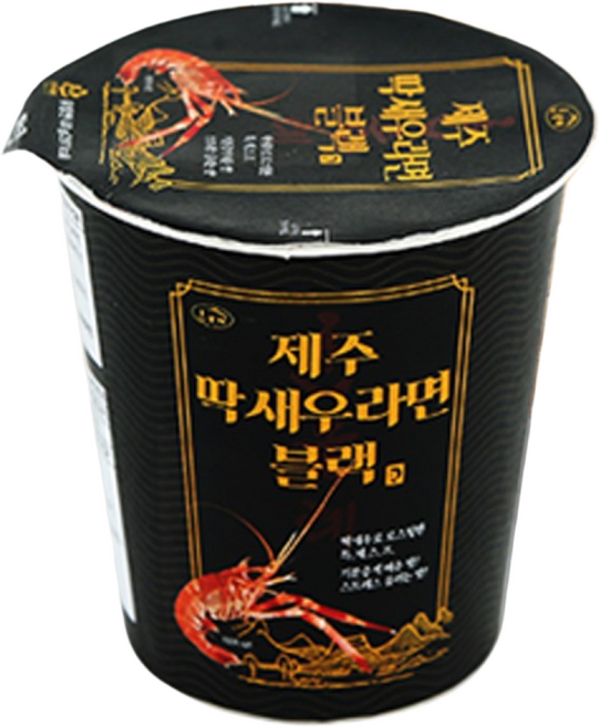 제철진미 제주 딱새우라면 블랙 68g 로스팅 딱새우 특제스프 깊고 진한 뚝배기맛, 12개