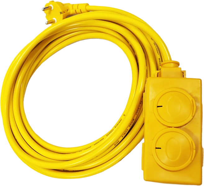 작업선 접지2구 1.5sq 10호~50호 연장선 캠핑용 리드선 전기연장 케이블 방수커버, 9m, 1개