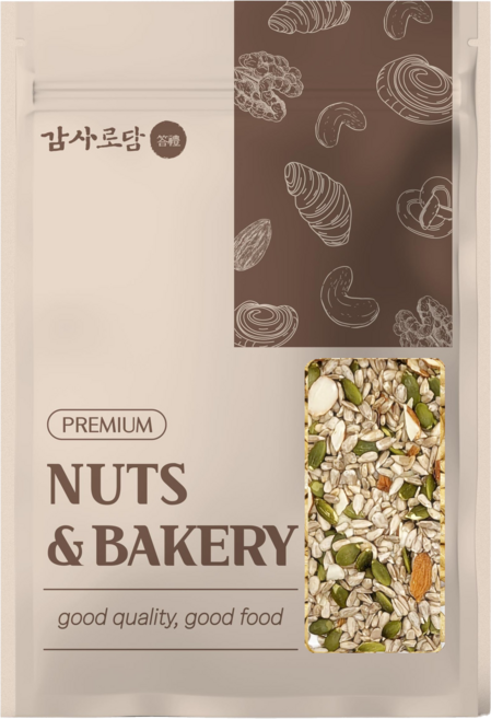 감사로담 씨드믹스 800g 호박씨 해바라기씨 아몬드슬라이스 대용량 견과류 믹스, 1개