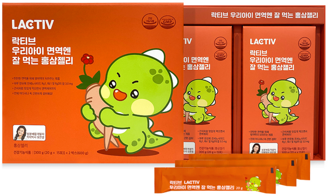 락티브 우리아이 면역엔 잘 먹는 홍삼젤리 20g x 15p, 2개, 300g