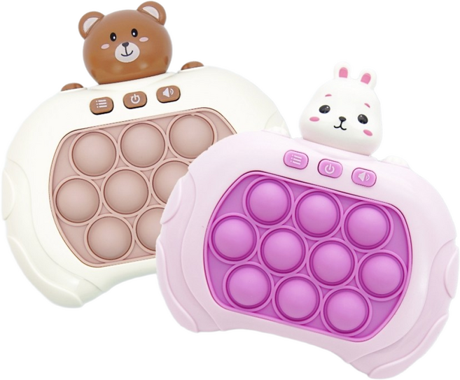 토이토 1+1세트 푸쉬팝 게임기 아기곰 토끼 팝잇게임기 스피드킹 미니 푸시팝 보드게임, 아기곰+토끼, 1개