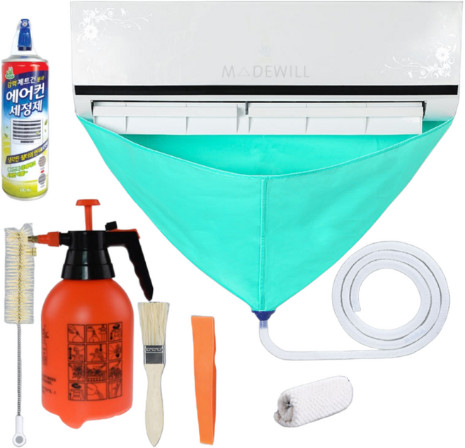 몽키아트 벽걸이 창문형 시스템 에어컨청소 키트 도구 세트 셀프 청소 세척 장비 스탠드, 1개, 에어컨청소키트