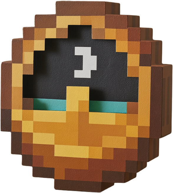 BEACON 마인크래프트 굿즈 픽셀 벽걸이/탁상 시계 24시간 설정