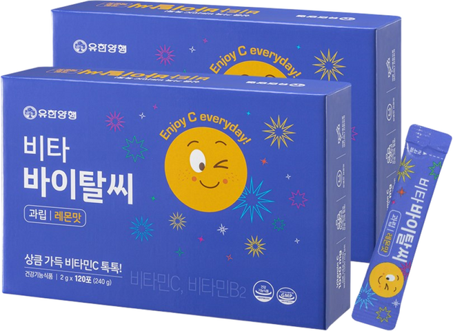 유한양행 비타 바이탈씨 레몬맛, 120회분, 2개