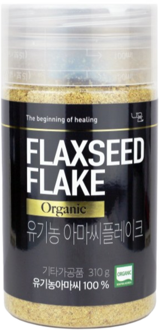 유기농 아마씨 플레이크 310g 분말 가루, 1개