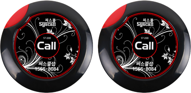 씨스콜 원형 호출벨 식당벨 콜벨 ST-200 블랙 2개