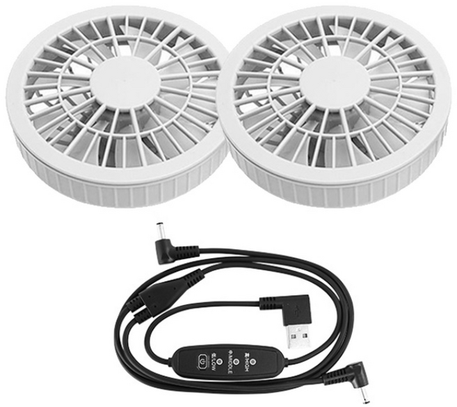 KC인증 선풍기 조끼 부품 듀얼 쿨링팬, 그레이