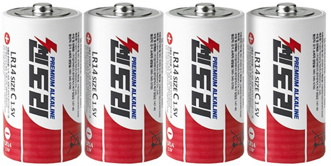 쎈도리 알카라인 C형 건전지, 1개, 4개입