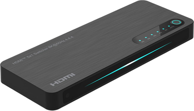 랜스타 HDMI 4k 120hz 5:1 셀렉터 8K HDR 지원 선택기 LS-AS502N, 블랙, 1개