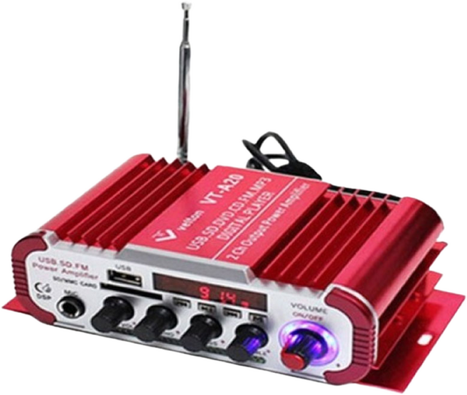 앰프 차랑용 파워미니앰프 업소용/자동차/매장용 40w 라디오+USB재생+SD카드 VT-A20, 빨강, VT-A20 / 시거잭형, 1개