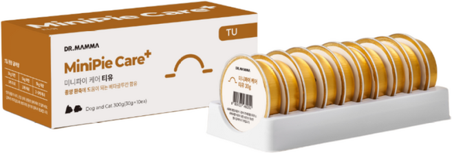 [공식몰]닥터맘마 미니파이 케어 강아지 고양이 처방 습식 캔 간식 30gx10캔, 300g, 1개, 티유(종양예방)