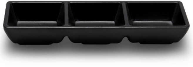 각인가능 3구 소스접시 소스플레이트 양념종지 분리형 다용도 트레이 식당 업소용 멜라민, 1개