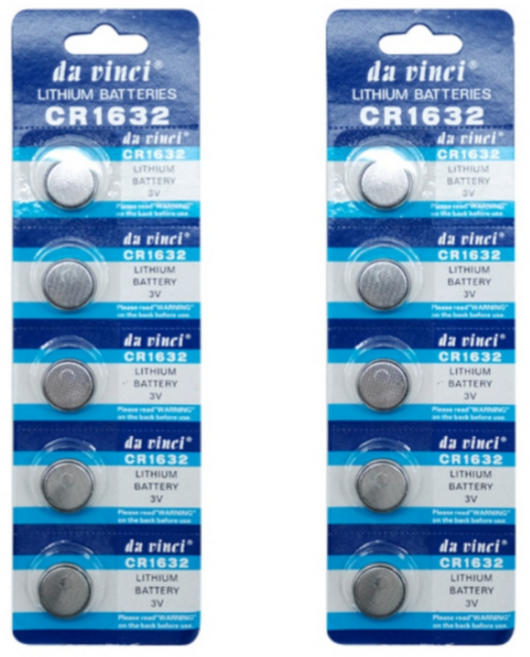 리튬 CR1632 건전지 코인 전지 동전 배터리 동그란 밧데리, 1개입, 10개