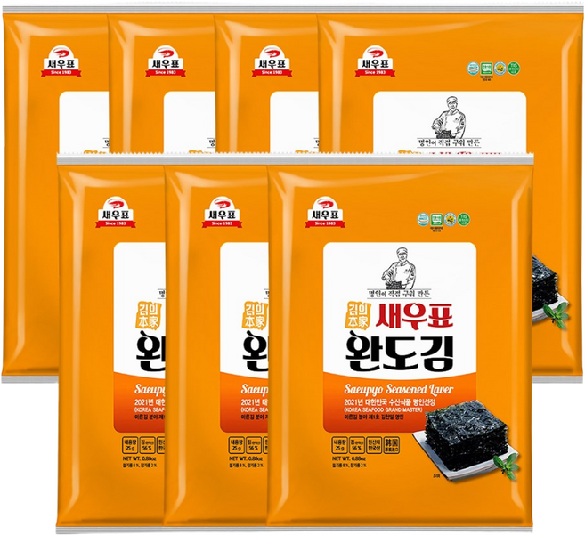 새우표 완도 오리지널 전장김 25g, 7개
