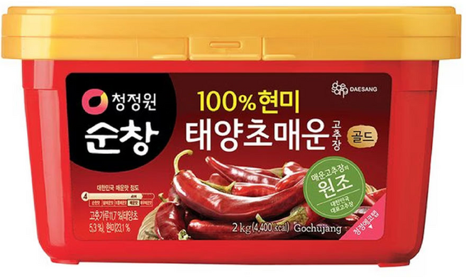 청정원순창 100% 현미 태양초 매운 고추장 골드, 2kg, 1개