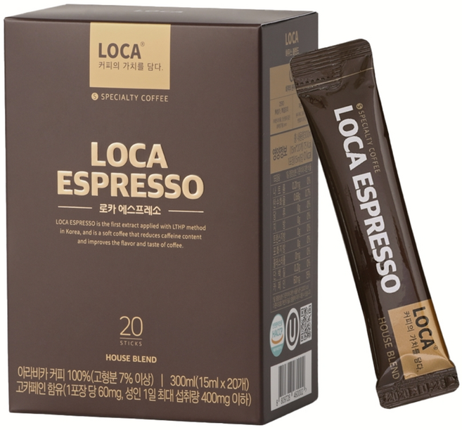 로카에스프레소 액상 원두커피스틱 하우스 블렌드, 15ml, 20개입, 1개