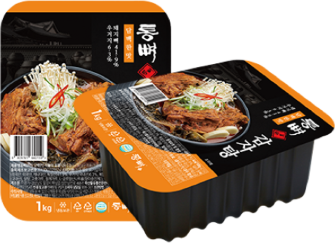 [통뼈감자탕] 부산 20년 전통의 맛 그대로 감자탕 담백한맛, 1. 담백한맛 2팩, 1kg, 2개