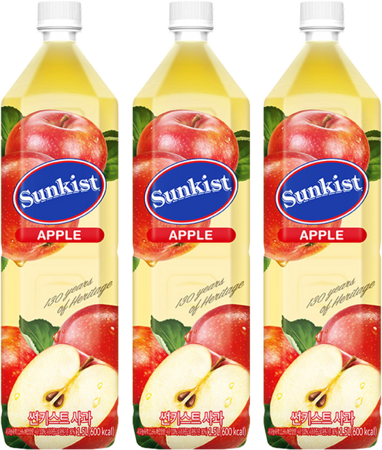 광동 썬키스트 사과주스 80 1.5L, 12개