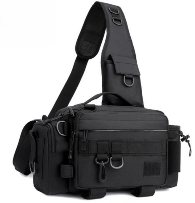 블루웨이브 낚시 크로스백 보조가방 루어낚시 슬링백, 블랙