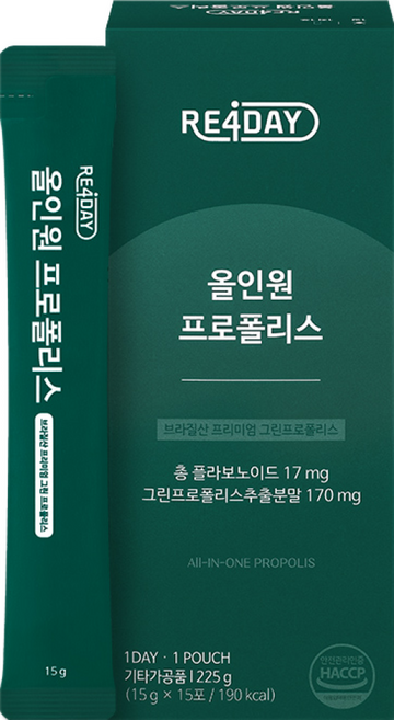 리포데이 올인원 그린 프로폴리스 플라보노이드, 1개, 15회분