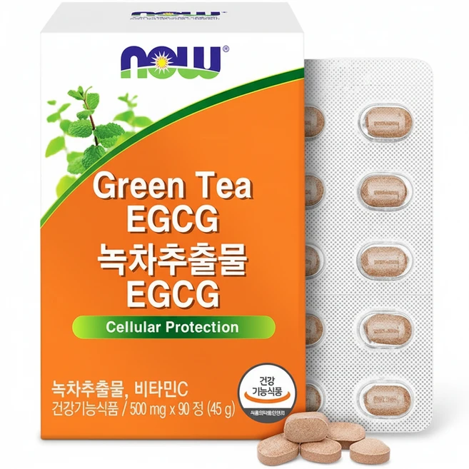 나우푸드 녹차추출물 EGCG 90정 카테킨 다이어트 1개월분, 1박스 - 쿠팡