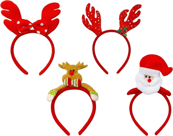 디심플 크리스마스 머리띠 소품 루돌프 산타 머리띠
