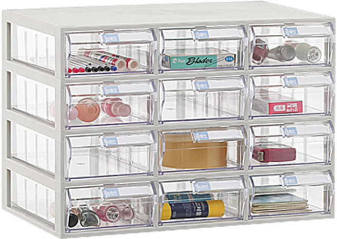 모아이샵 다용도 투명 수납함(중형) 수납함, 혼합색상