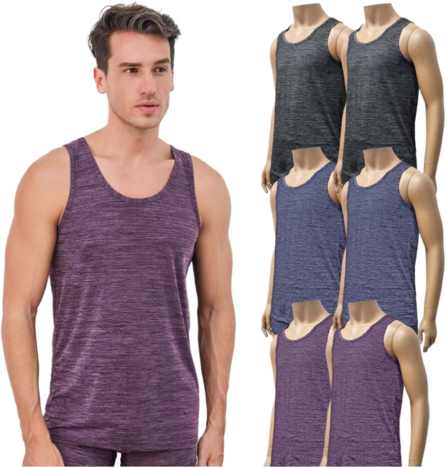 하누리 스페이스인팅 부드러운 남성 민소매 런닝 세트 3매 6매