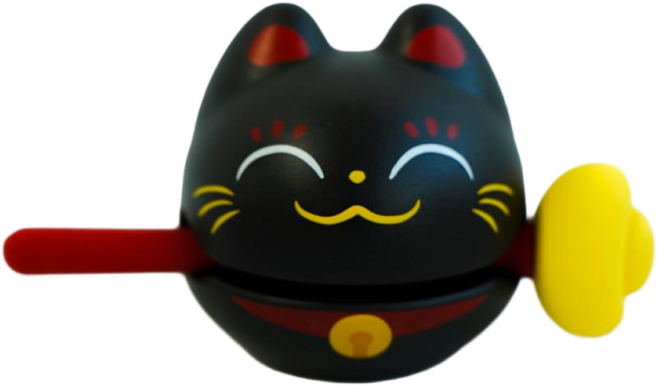 아미울 소품 목탁 불교 귀여운 명상 미니, 복고양이(검정)