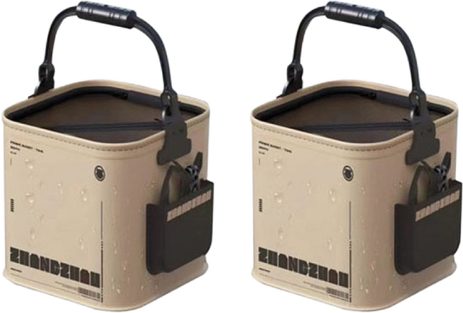 나우바이트 해루질 낚시 두레박 살림통 8L 14L, 2개, 베이지